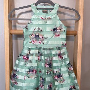 Knit Works Formal Green Floral Dress
